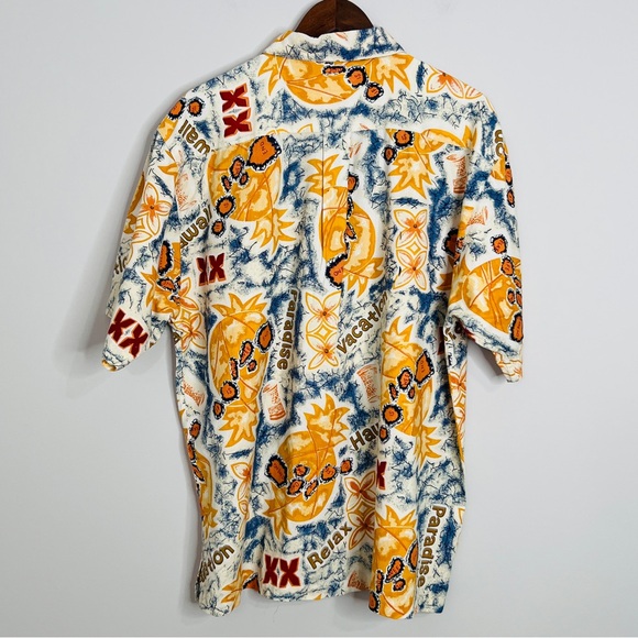 Colo Wear Hawaiian Classics Shirt Short Sleeve Button Down Yellow Blue Men Large - Picture 4 of 13